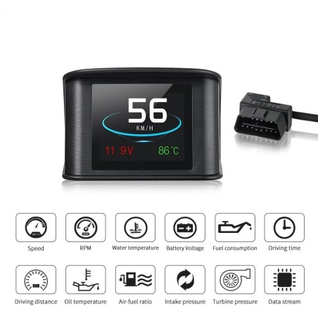 OBDSPACE P10 - car on-board computer - OBD2 scanner - digital - speed / fuel consumption / temperature gaugeDiagnosis