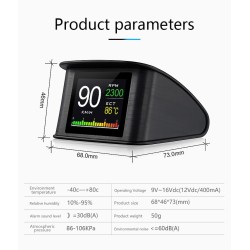 OBDSPACE P10 - car on-board computer - OBD2 scanner - digital - speed / fuel consumption / temperature gaugeDiagnosis