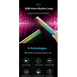 Kolorowa tuba RGB - taśma LED - USB - Bluetooth - lampka rytmiczna głosu / muzykiPaski