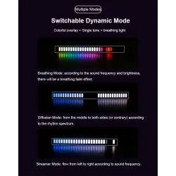 Kolorowa tuba RGB - taśma LED - USB - Bluetooth - lampka rytmiczna głosu / muzykiPaski