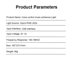 Kolorowa tuba RGB - taśma LED - USB - Bluetooth - lampka rytmiczna głosu / muzykiPaski