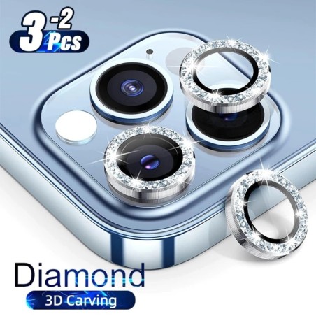 Diamond camera lens protector - glitter metal ring - for iPhoneProtection