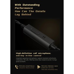 QKZ ZXN - high resolution earphones - in-ear wired headset - dual magnet - 2 Pin - 1DDEar- & Headphones