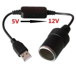 Gniazdo zapalniczki samochodowej - USB 5V do 12V - przewodoweZapalniczka samochodowa