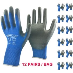 Working protective gloves - flexible - nylon / polyester - 12 pairsSafety & protection
