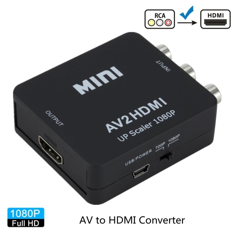 Adapter konwertera AV na HDMI AV2HDMI 1080pRozgałęźniki