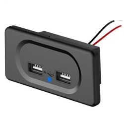 Ładowarka samochodowa - dwa porty USB - gniazdo z niebieskim wskaźnikiem LED - DC5V/3,1A - 12VAkcesoria do wnętrz