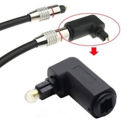 Cyfrowy optyczny kabel audio - adapter - męski na żeński - kąt prosty 90 stopni - obrót o 360 - dla kabla optycznego ToslinkK...