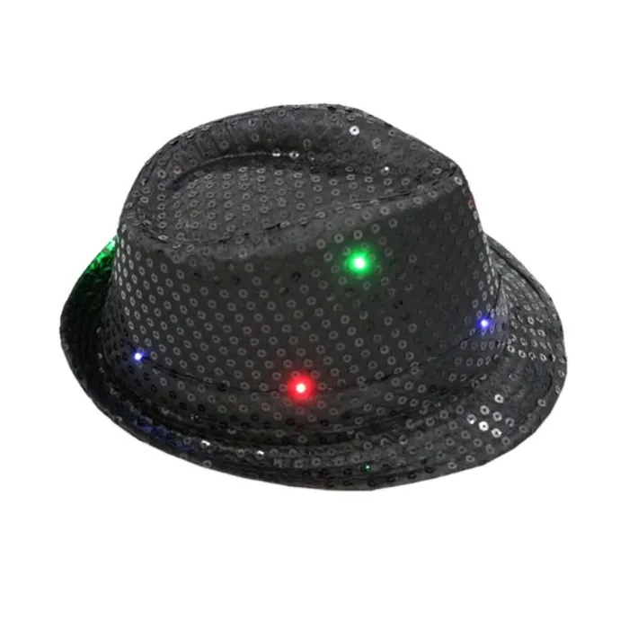 Retro disco hat - LED - glowing - with sequins / glitterHats & Caps