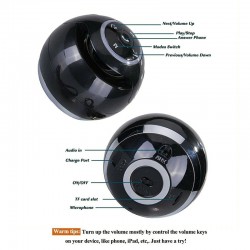 Bluetooth - mini round speaker - LED - with subwoofer - Hi-Fi - TF - FM - AUX - magic ballBluetooth speakers