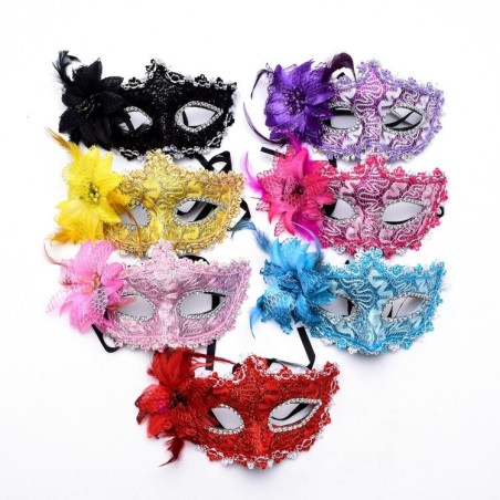 Fashionable Venetian eye mask - with feathers - sexy fox - masquerades / HalloweenMasks