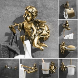 Bronze hooks with angels - shelf - towel rack - wall mounted bathroom accessoriesBathroom & Toilet