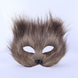 Seksowna maska wenecka - z futrzaną twarzą królika - Halloween / maskaradaMaski