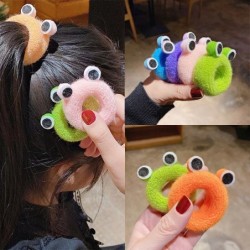Pluszowa elastyczna gumka do włosów - z żabimi oczamiWłosy