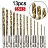 HSS 14 hex drill bits - titanium coated - drills - 13 piecesBits & drills