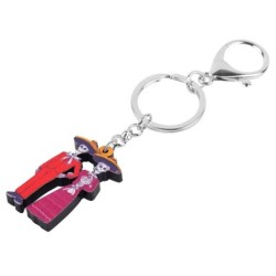 Acrylic Halloween skeleton couple - keychainKeyrings