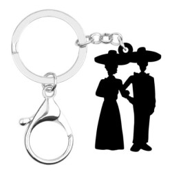 Acrylic Halloween skeleton couple - keychainKeyrings