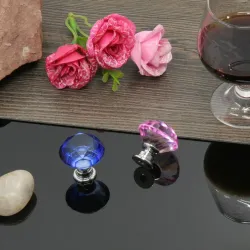 Elegant furniture knobs - glass diamond shapeFurniture