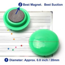 Kolorowe przyciski magnetyczne - uchwyty na papier / tablice - szpilki - magnesy na lodówkę - 20mm - 10 sztukMagnesy