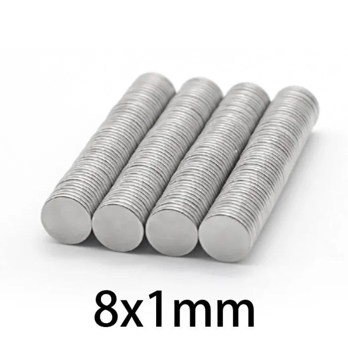 N35 - magnes neodymowy - mocna okrągła tarcza - 8mm * 1mm - 50 - 1000 sztukN35