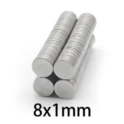 N35 - magnes neodymowy - mocna okrągła tarcza - 8mm * 1mm - 50 - 1000 sztukN35