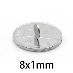 N35 - neodymium magnet - strong round disc - 8mm * 1mm - 50 - 1000 piecesN35