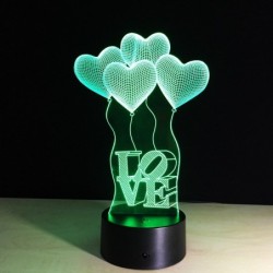 Lampa akrylowa 3D - panel dotykowy - pilot - LOVE / sercaŚwiatła