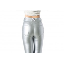 Skórzane spodnie push up - elastyczne legginsy - obcisłe ołówkowe spodnieSpodnie