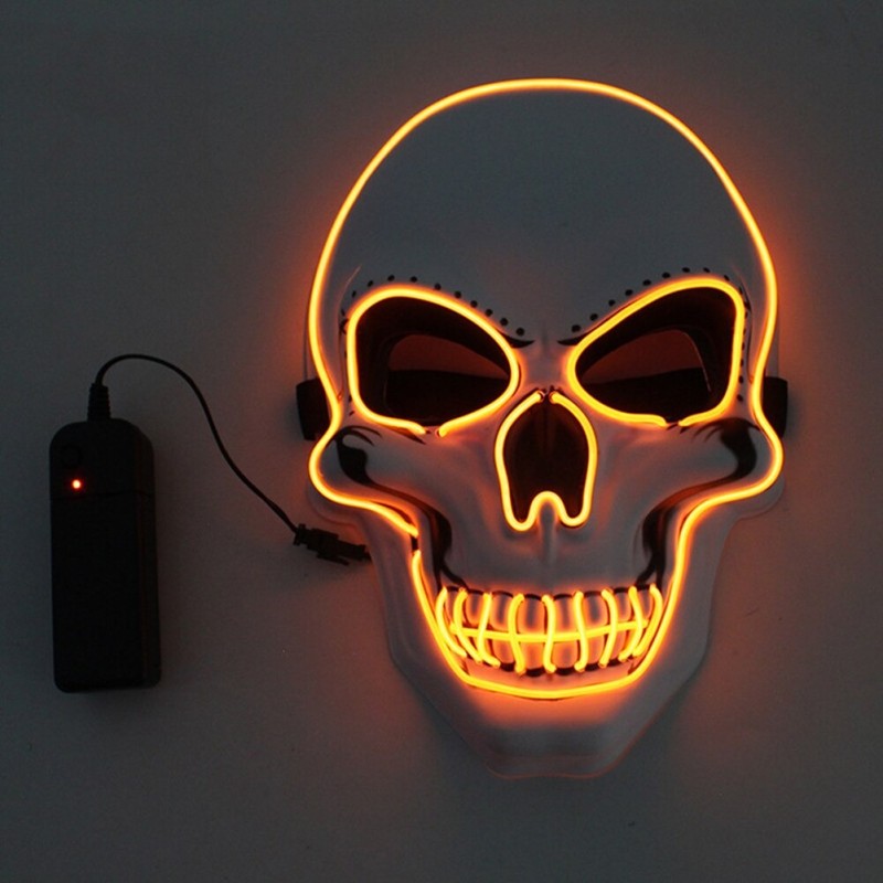 Maska LED na twarz - świecąca czaszka - Halloween - festiwaleMaski