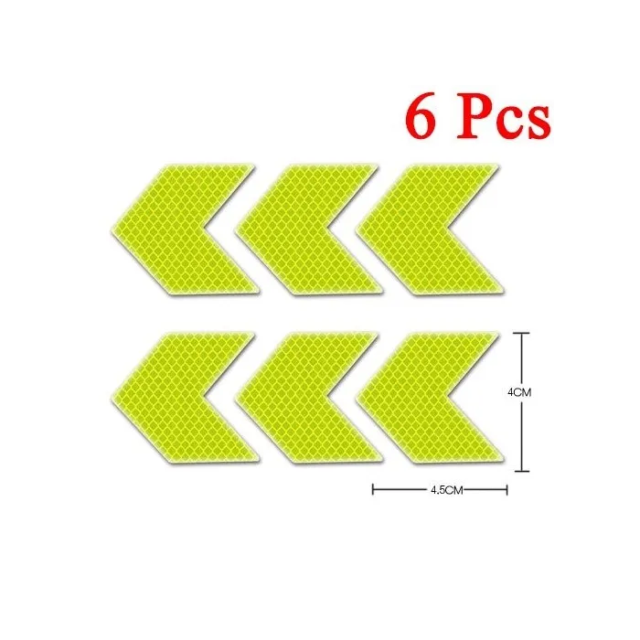 Reflective arrow - self adhesive sticker - safety - warning - for cars / motorcycles / bikes / clothesStickers