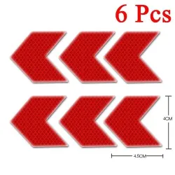 Reflective arrow - self adhesive sticker - safety - warning - for cars / motorcycles / bikes / clothesStickers