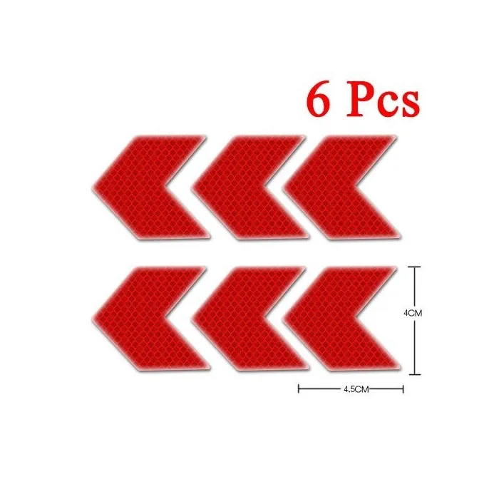 Reflective arrow - self adhesive sticker - safety - warning - for cars / motorcycles / bikes / clothesStickers