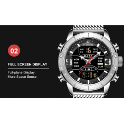 NAVIFORCE - luksusowy zegarek sportowy - kwarcowy - cyfrowy - analogowy podwójny wyświetlacz - wodoodpornyZegarki