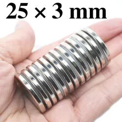 N35 Neodymowy magnes cylindryczny - 25 mm * 3 mm - 10 sztukN35