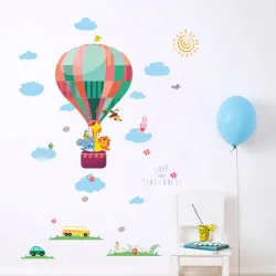 Dekoracyjne naklejki ścienne - kolorowe balony / chmurki / zwierzętaNaklejki Ścienne