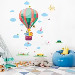 Dekoracyjne naklejki ścienne - kolorowe balony / chmurki / zwierzętaNaklejki Ścienne