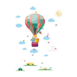 Dekoracyjne naklejki ścienne - kolorowe balony / chmurki / zwierzętaNaklejki Ścienne