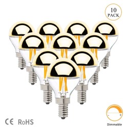 Żarówka LED - złota bańka lustrzana G45 - ściemnialna - ciepła biel - 4W - E12 - E14 - 10 sztukE14