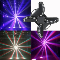 Oświetlenie sceniczne LED - ruchoma głowa krzyżowa - sterowanie DMX - projektor laserowyOświetlenie sceniczne i eventowe
