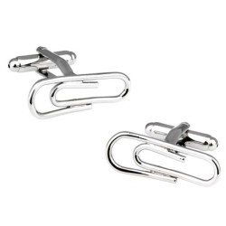 Stylish silver cufflinks - paper clip - safety pin