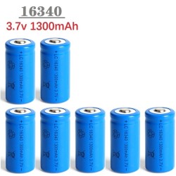 Bateria litowo-jonowa 16340 - ładowalna - z ładowarką - 1300mAh - 3,7VBaterii