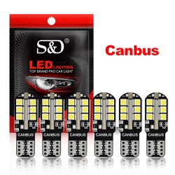 Żarówka LED Canbus - światło samochodowe - W5W - T10 - 24 SMD - 12V - 6 sztukT10
