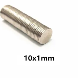 N42 - magnes neodymowy - mocny okrągły krążek - 10mm x 1mm - 10 - 500 sztukN40