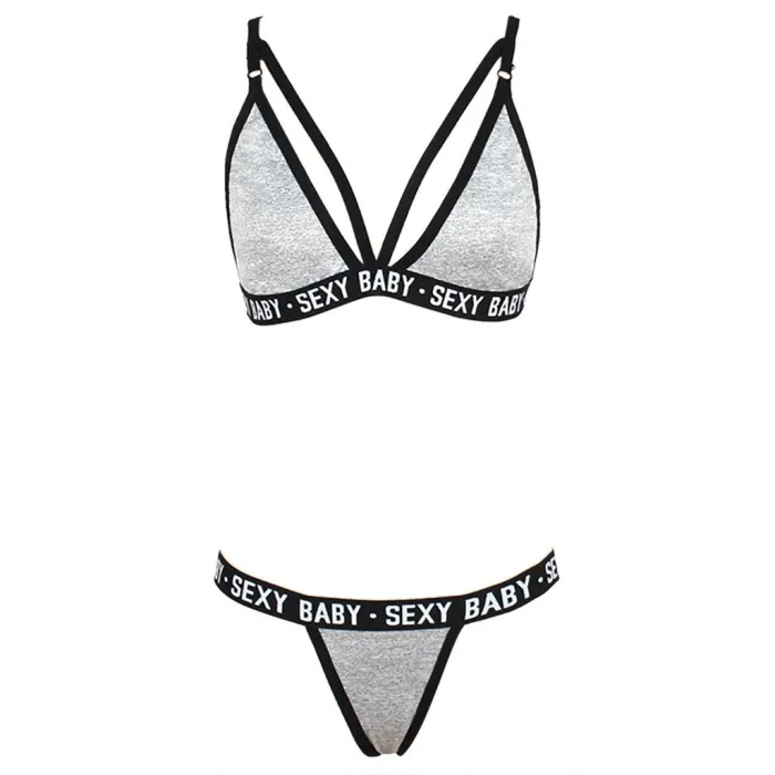 Biustonosz / stringi - seksowny komplet bielizny - litery SEXY BABYBielizna