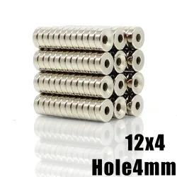 N35 - Magnes neodymowy - okrągły z łbem stożkowym - 12 * 4 mm z otworem 4mmN35