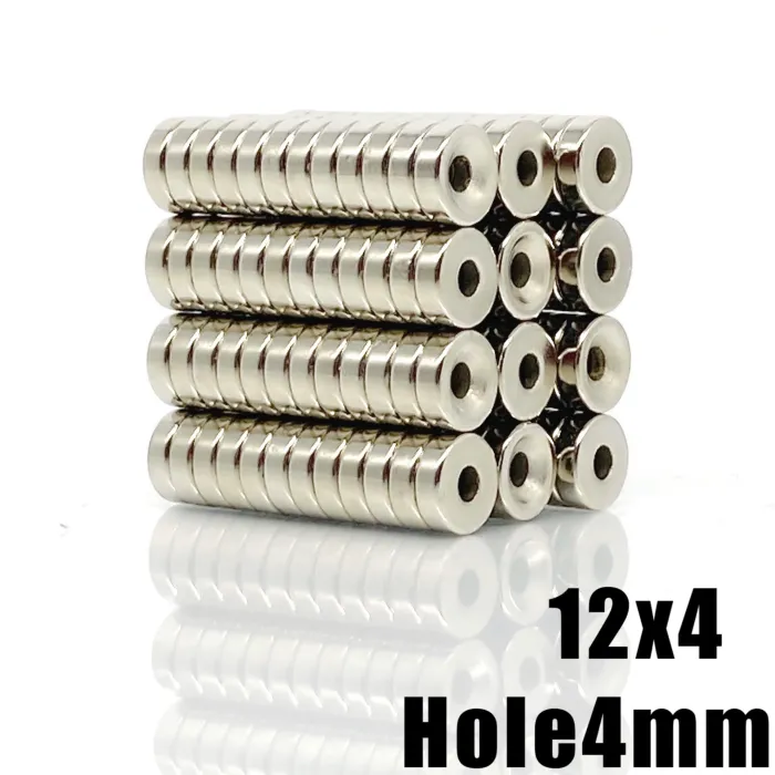 N35 - Magnes neodymowy - okrągły z łbem stożkowym - 12 * 4 mm z otworem 4mmN35