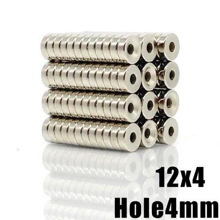 N35 - Magnes neodymowy - okrągły z łbem stożkowym - 12 * 4 mm z otworem 4mmN35