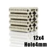 N35 - Magnes neodymowy - okrągły z łbem stożkowym - 12 * 4 mm z otworem 4mmN35