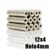 N35 - Magnes neodymowy - okrągły z łbem stożkowym - 12 * 4 mm z otworem 4mmN35