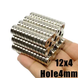 N35 - Magnes neodymowy - okrągły z łbem stożkowym - 12 * 4 mm z otworem 4mmN35